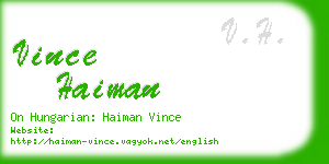 vince haiman business card